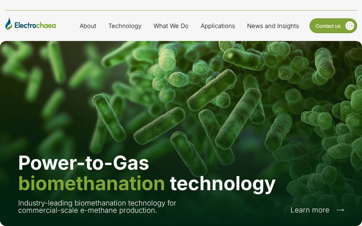 Electrochaea website preview