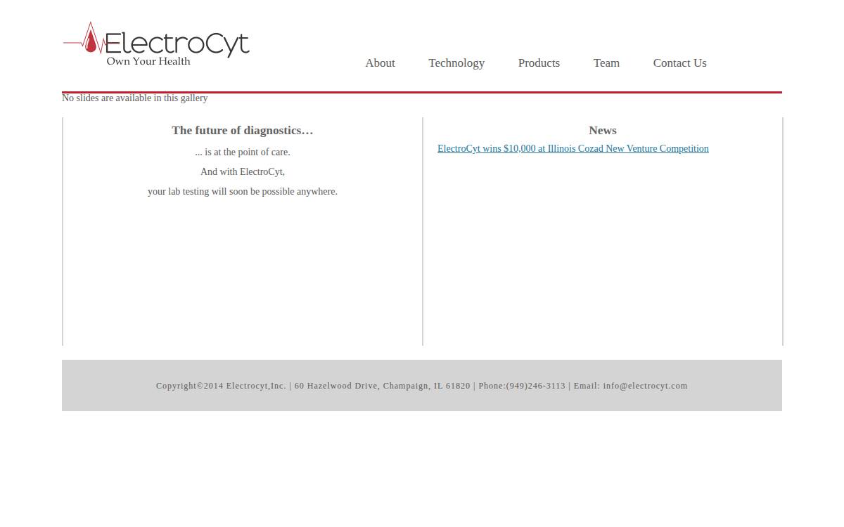 ElectroCyt website preview