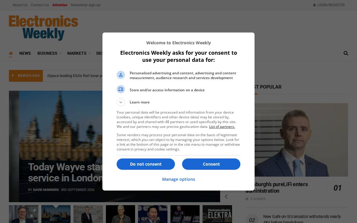 Electronics website preview