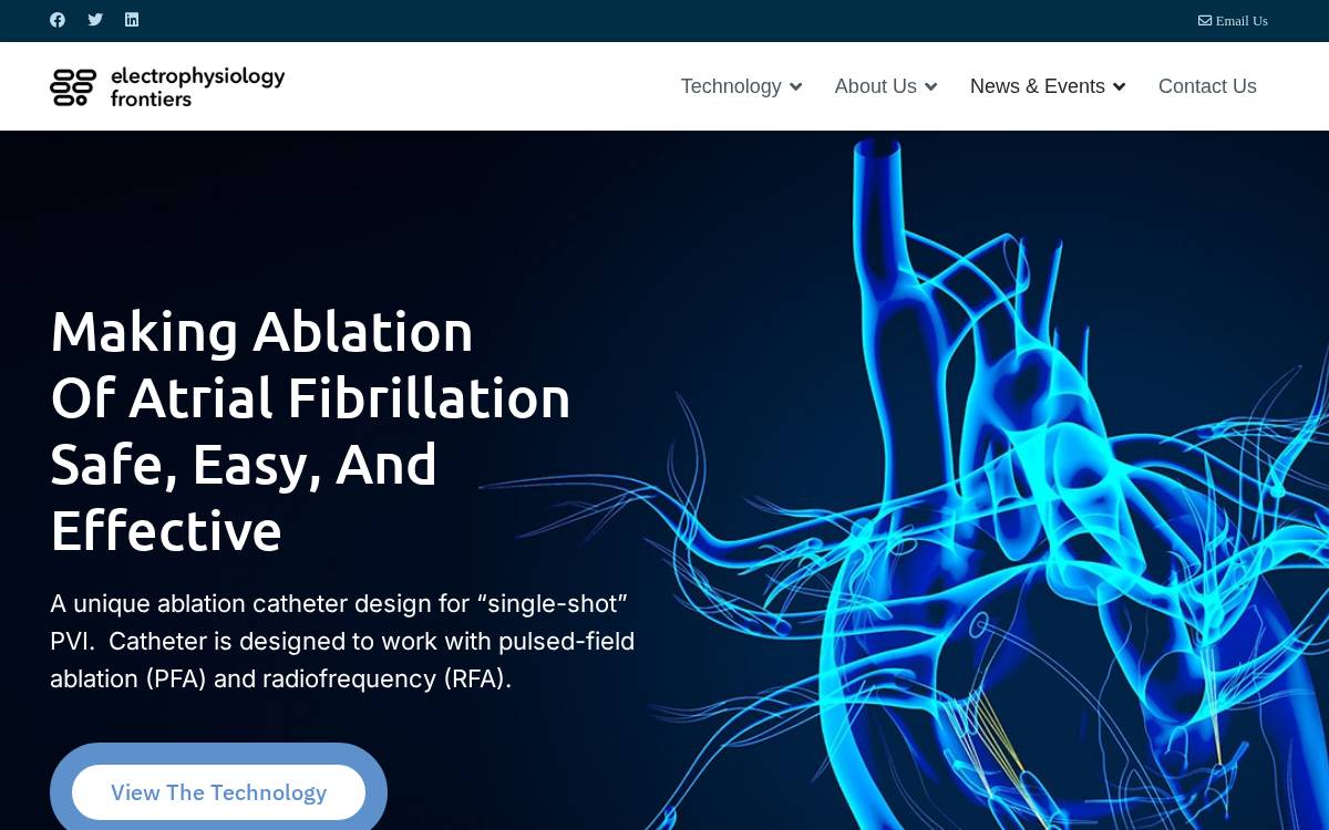 Electrophysiology Frontiers website preview