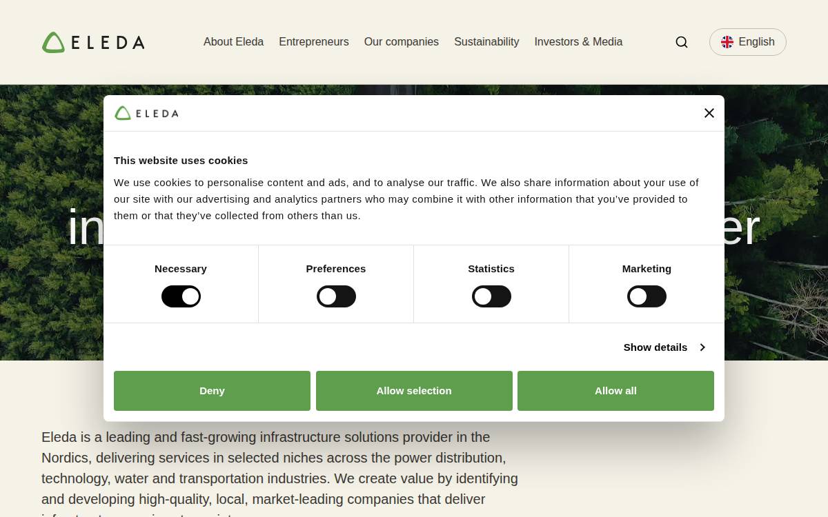 Eleda website preview