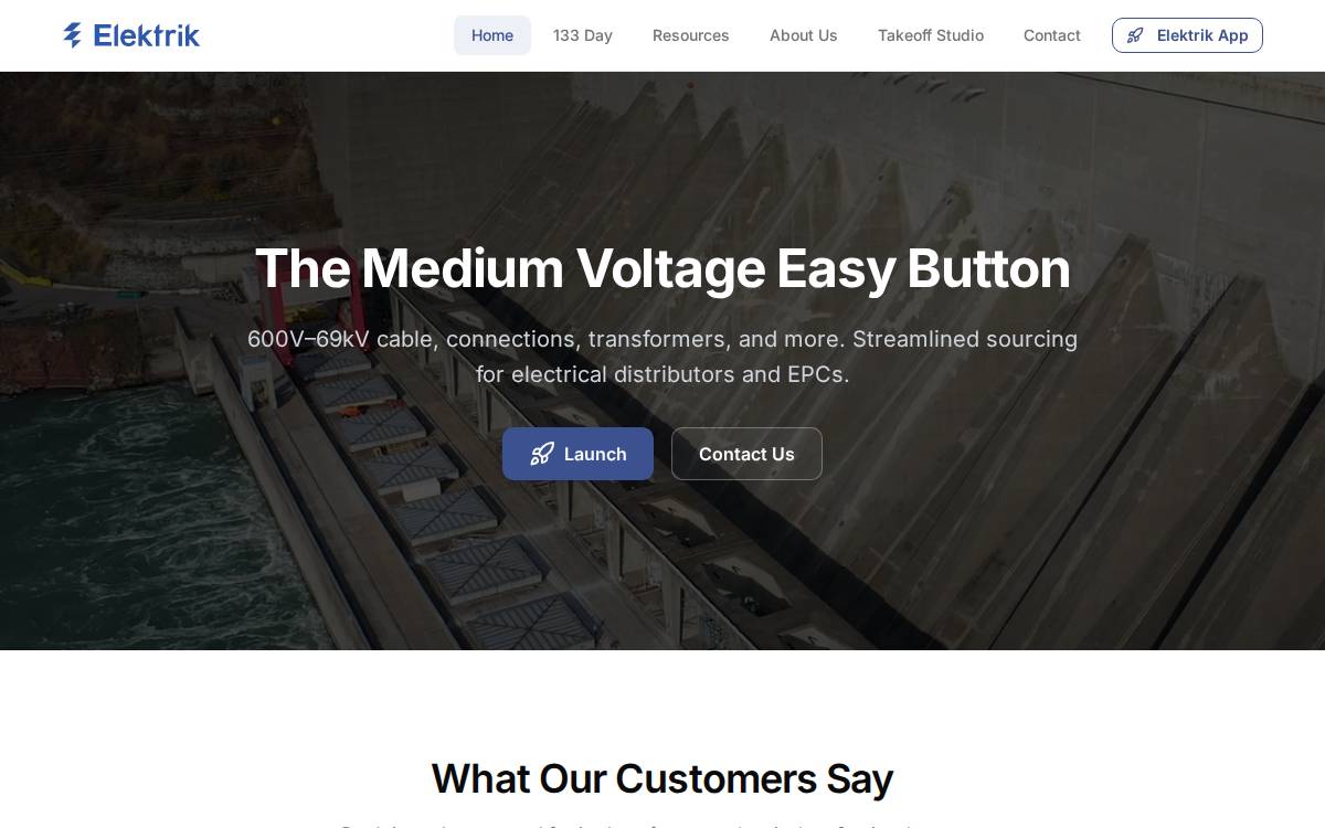Elektrik App website preview