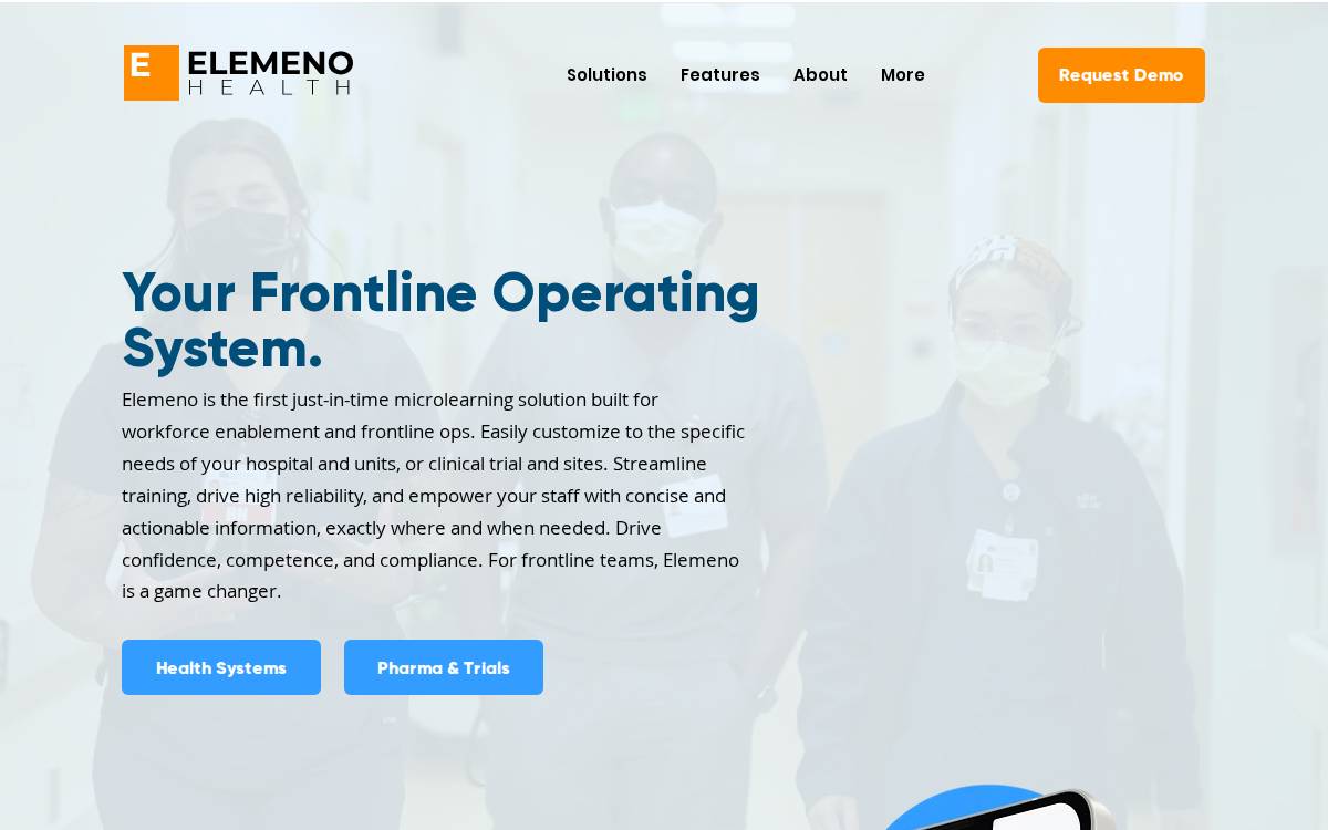 Elemeno Health website preview