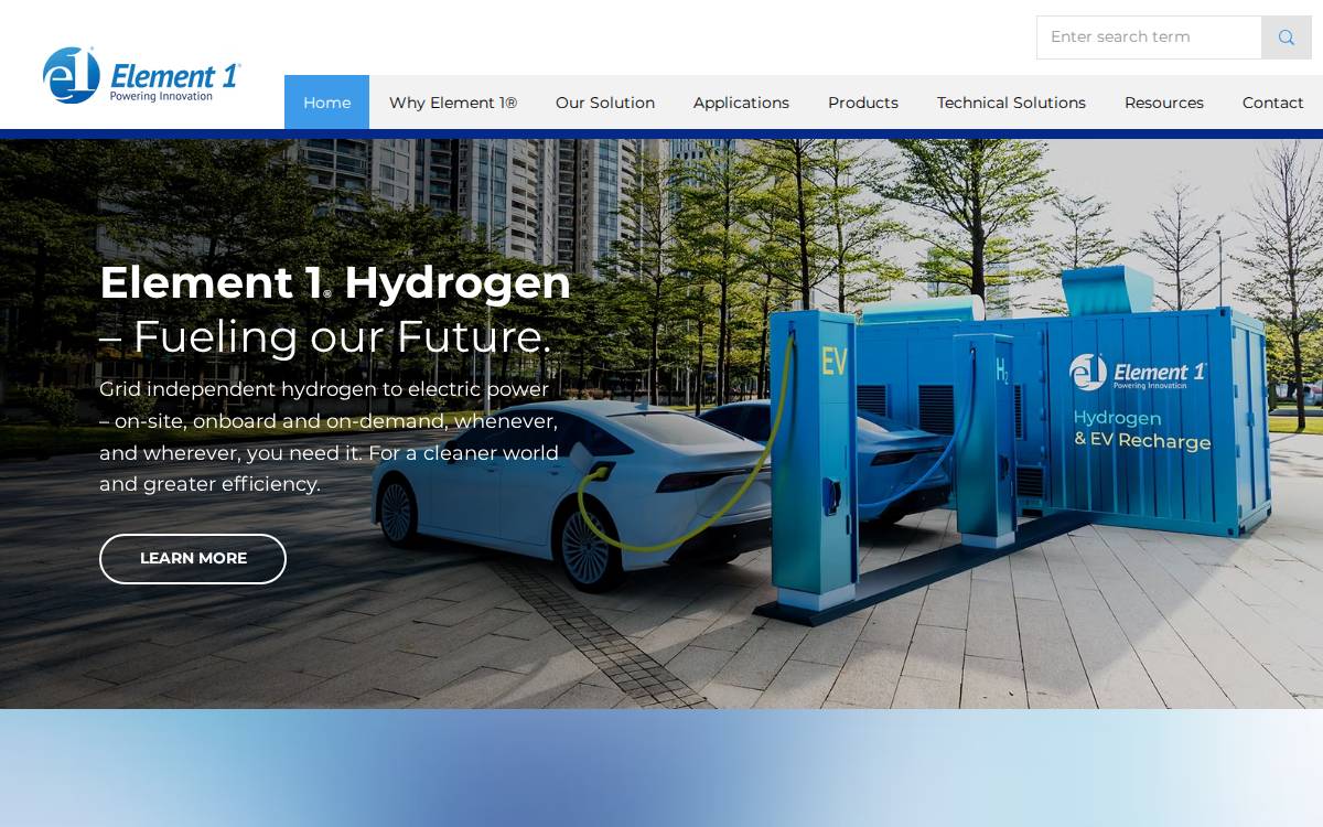 Element 1 website preview