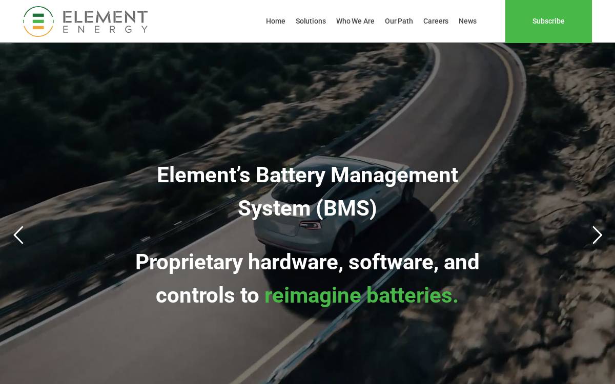 Element Energy website preview