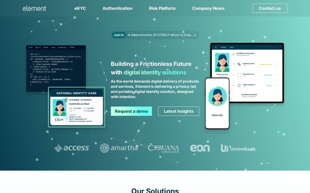 Element Inc website preview