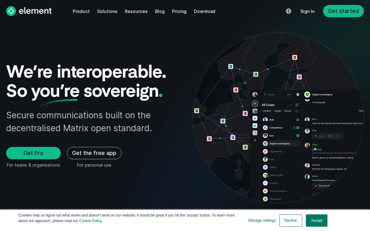 Element website preview