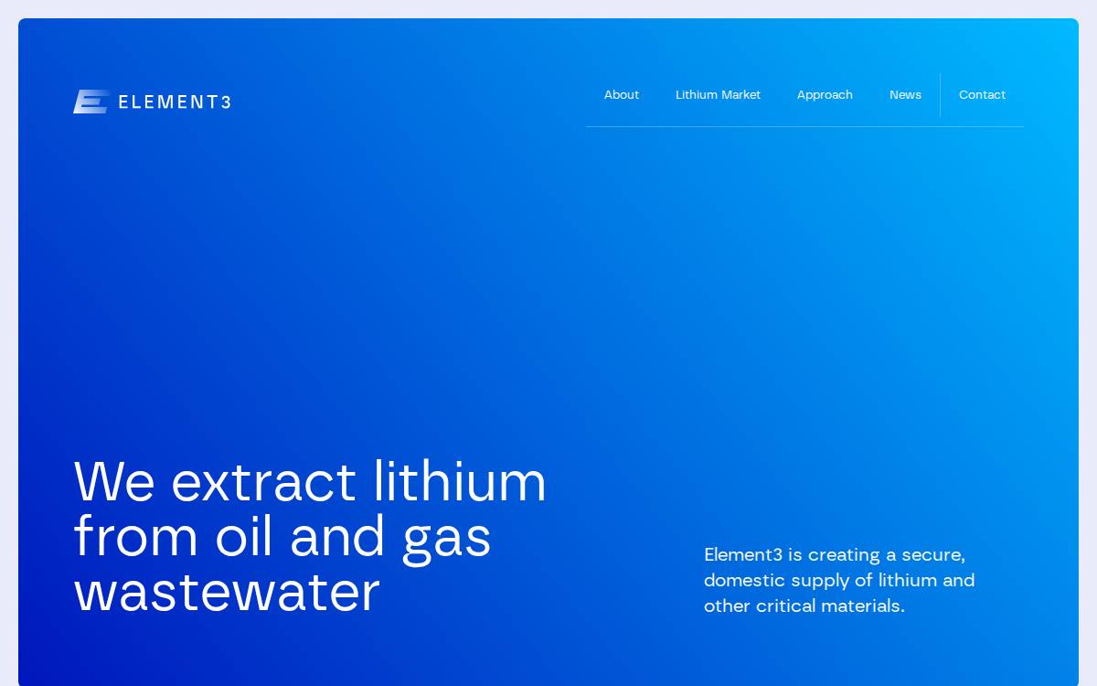 Element3 Resources website preview