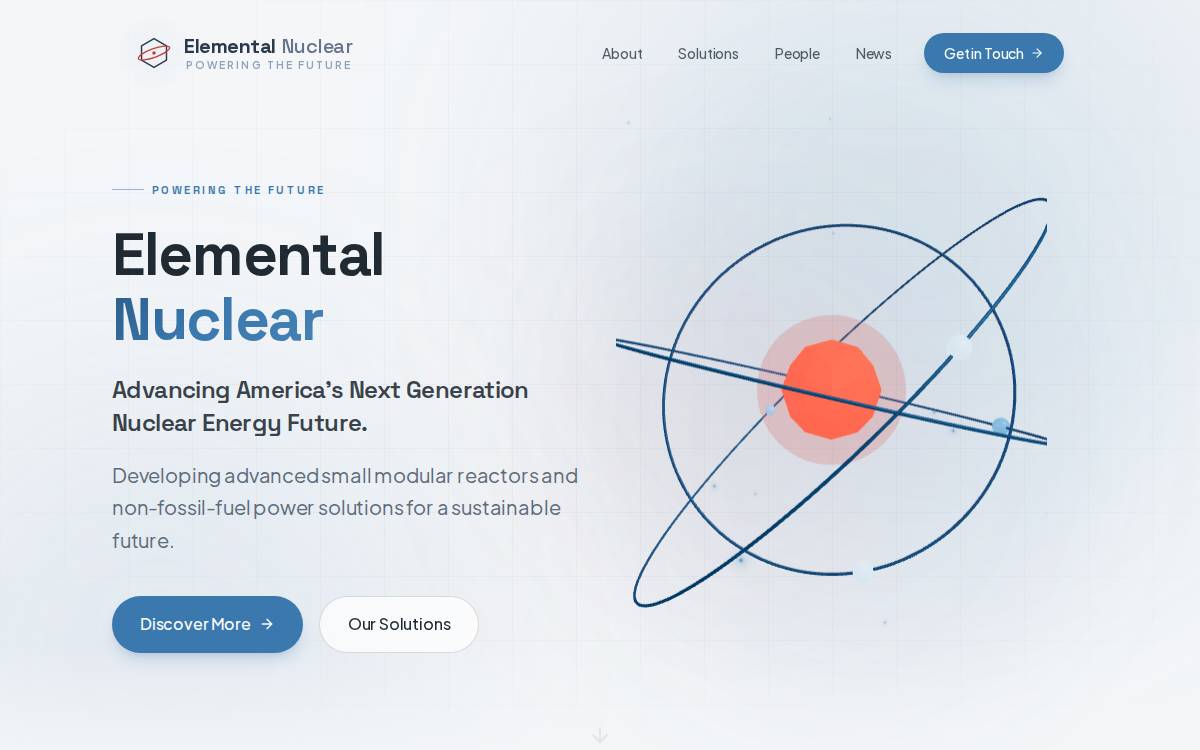 Elemental Nuclear Energy website preview