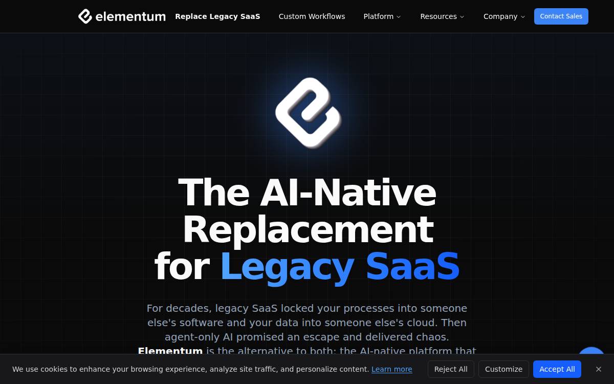 Elementum website preview