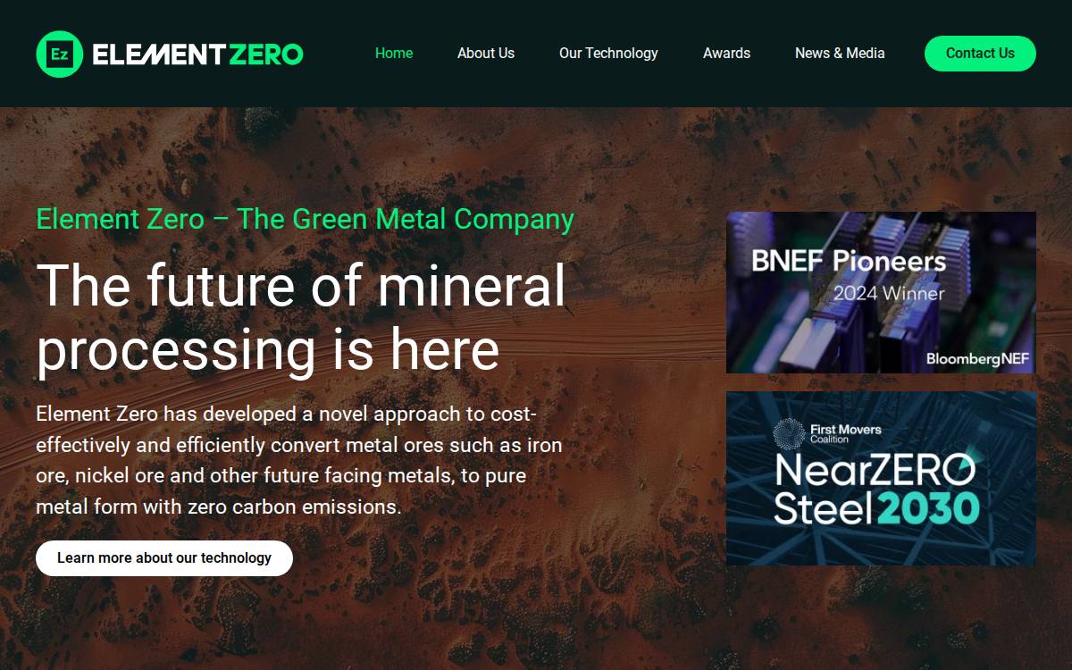 Element Zero website preview