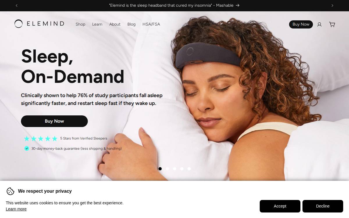 Elemind Tech website preview