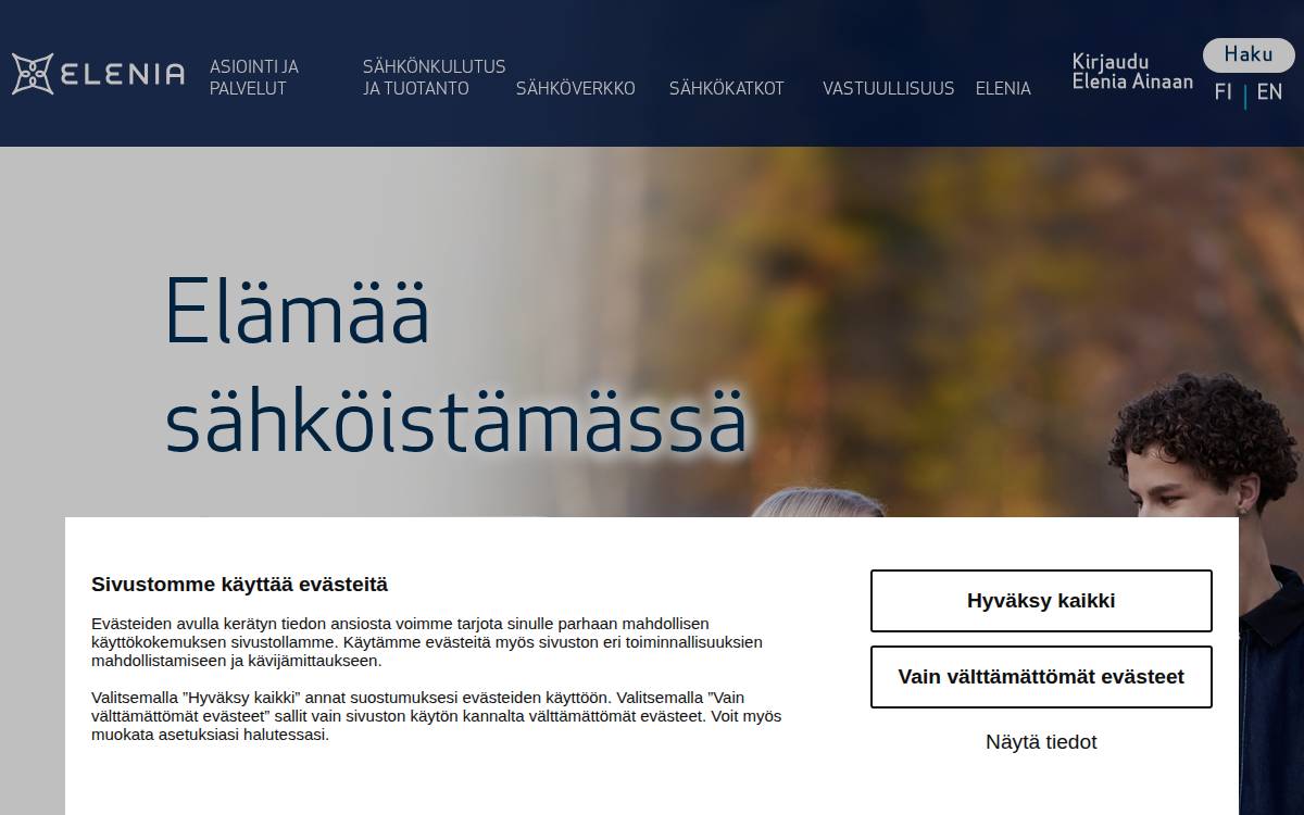 Elenia website preview