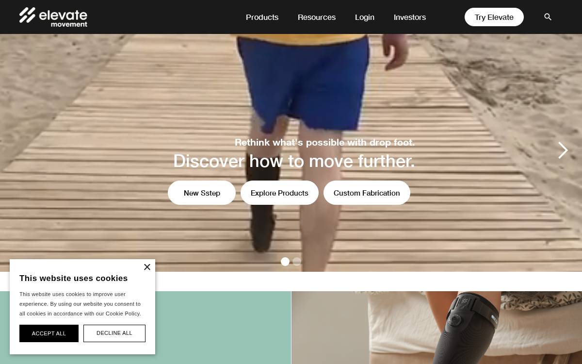 Elevate website preview