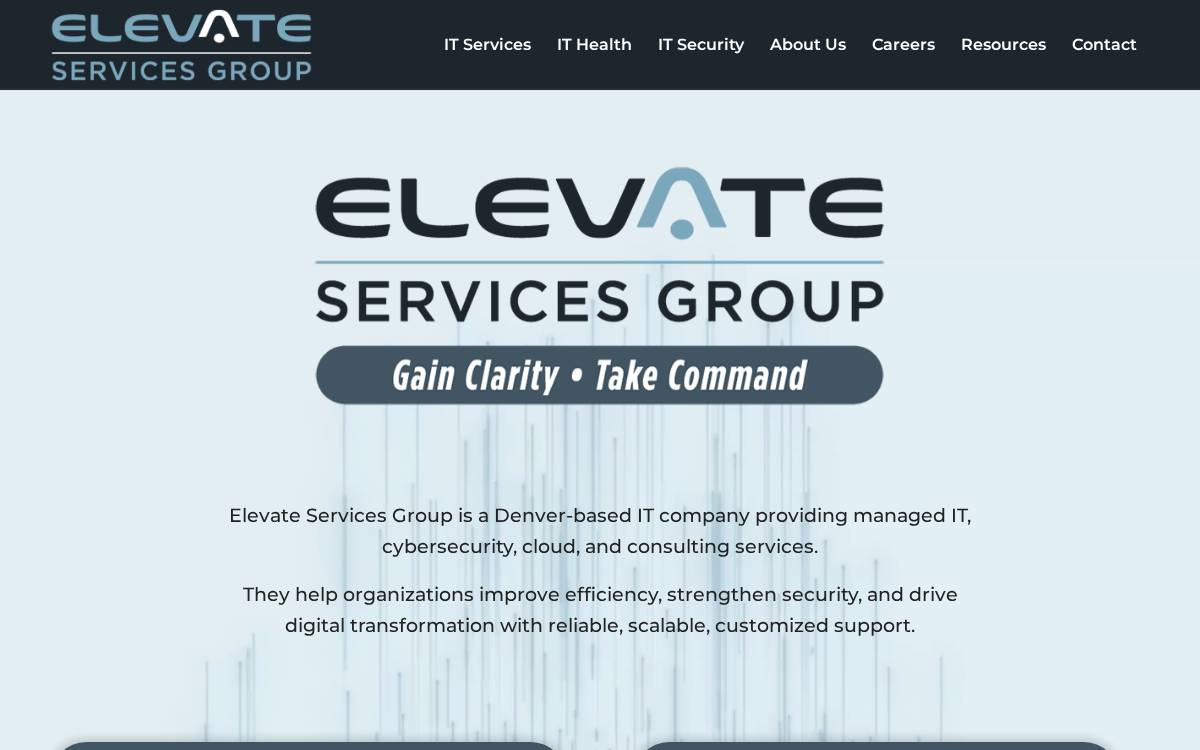 Elevate Services Group website preview