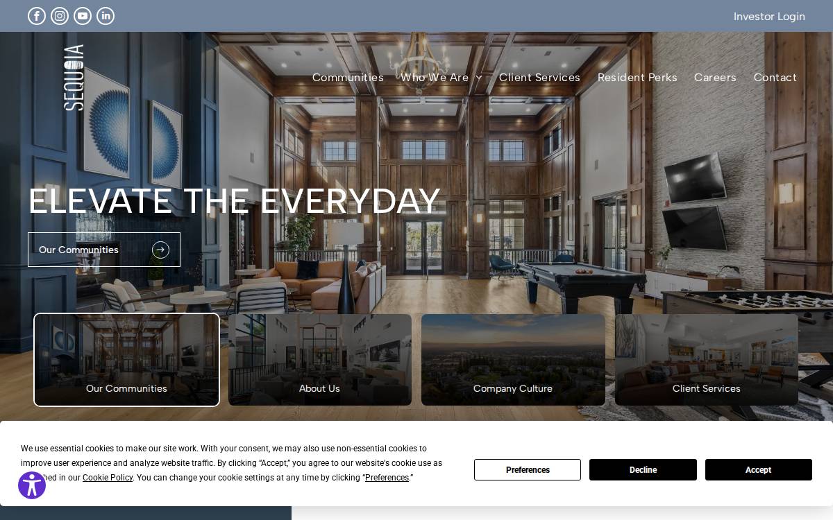 Elevatetosequoia website preview