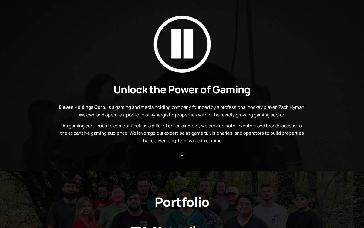 eleven holdings website preview