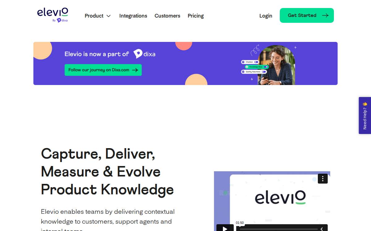 Elevio website preview