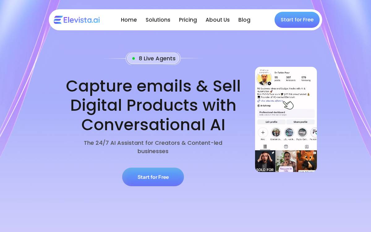 Elevista website preview