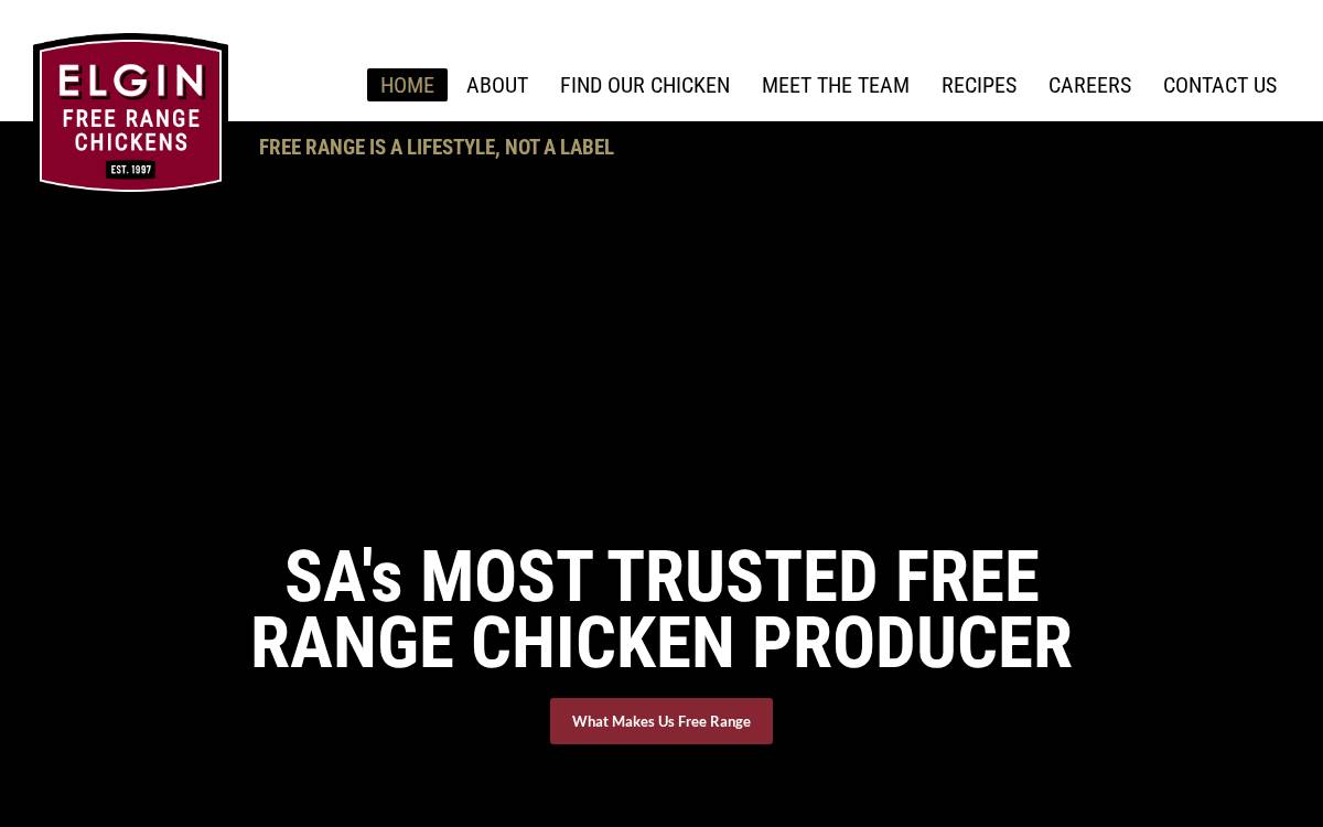 Elgin Free Range Chickens website preview