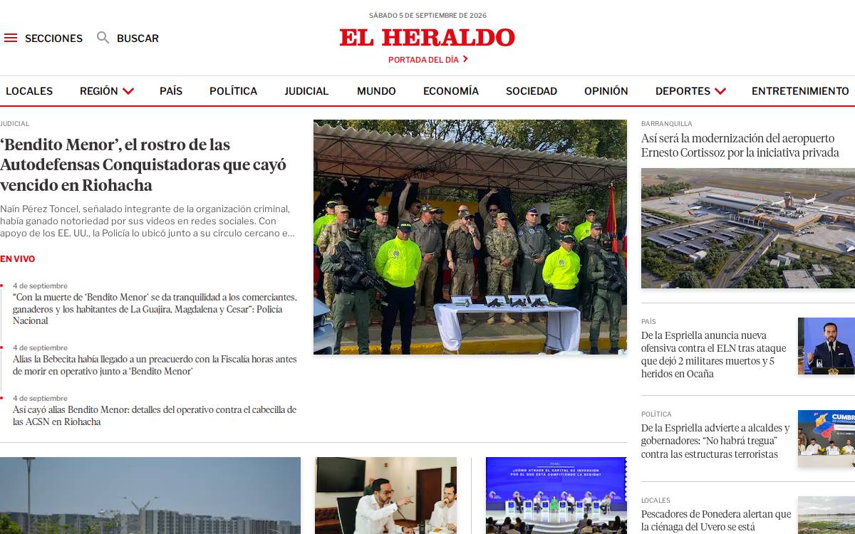 Elheraldo website preview