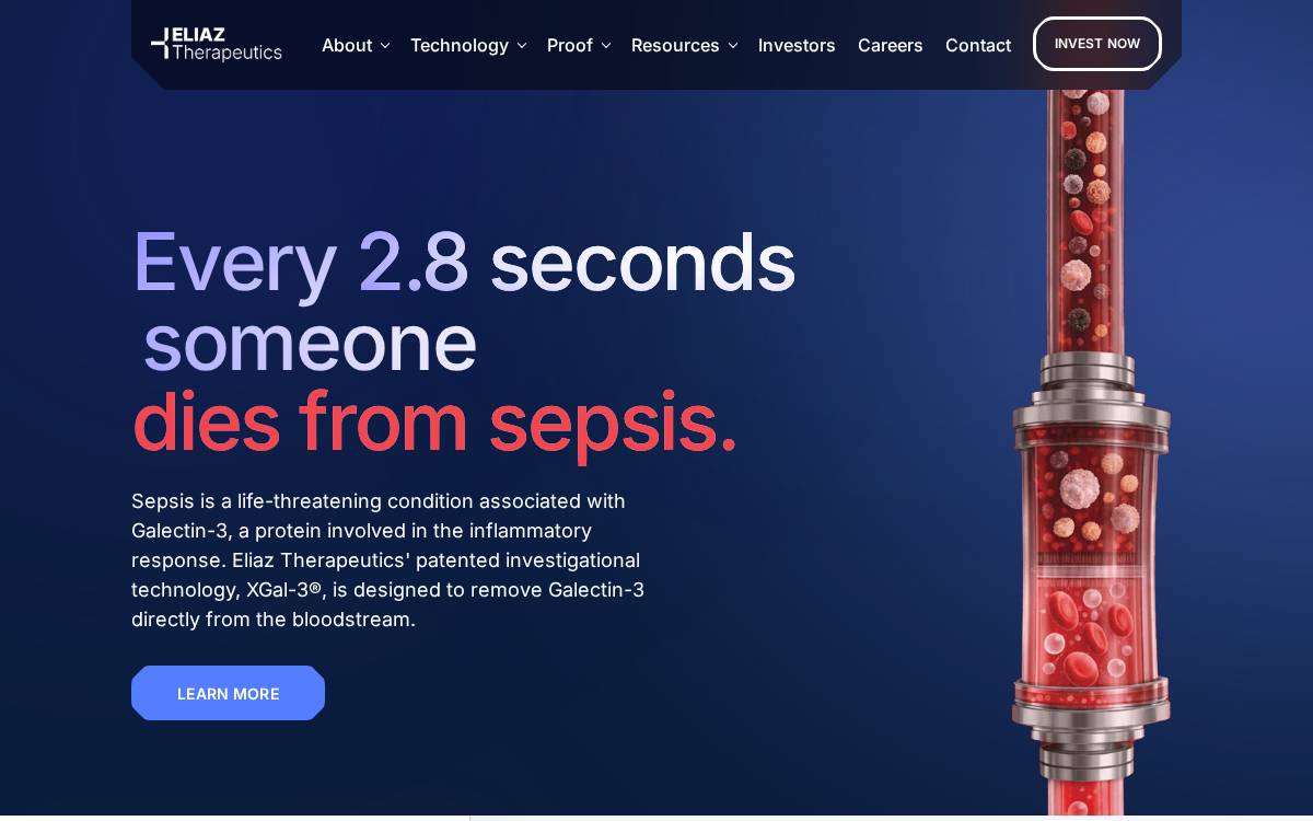 Eliaz Therapeutics website preview