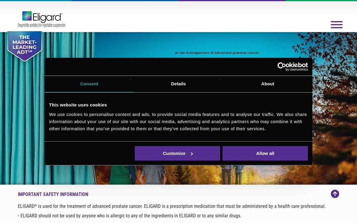 Eligard website preview