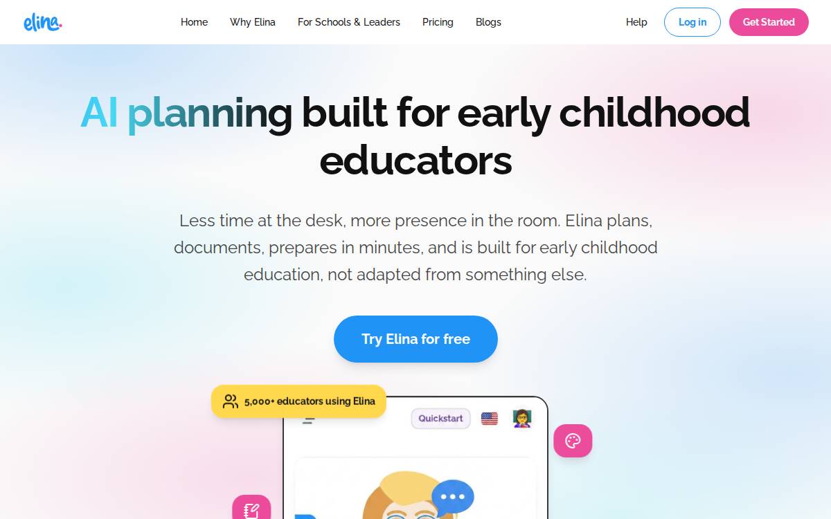 Elina Education website preview