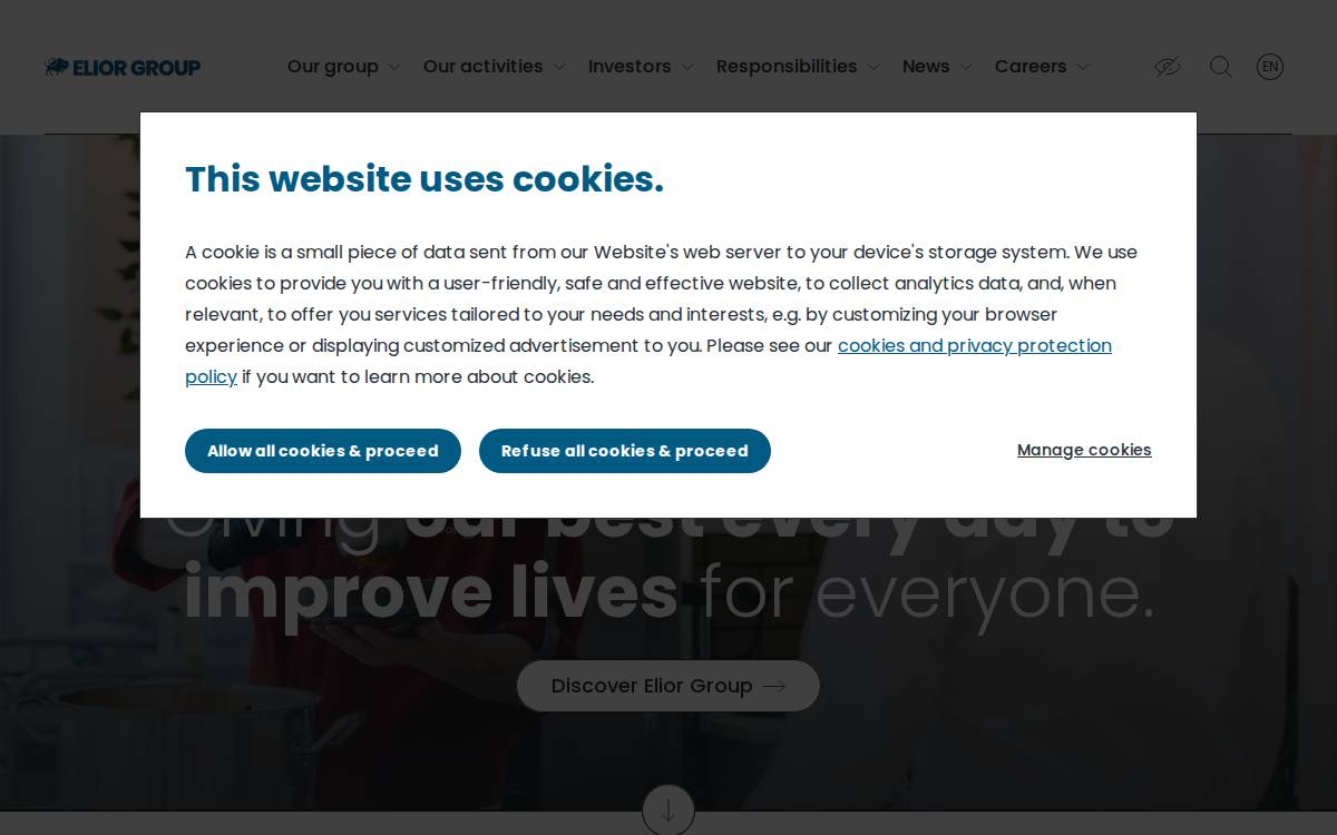 Elior Group website preview