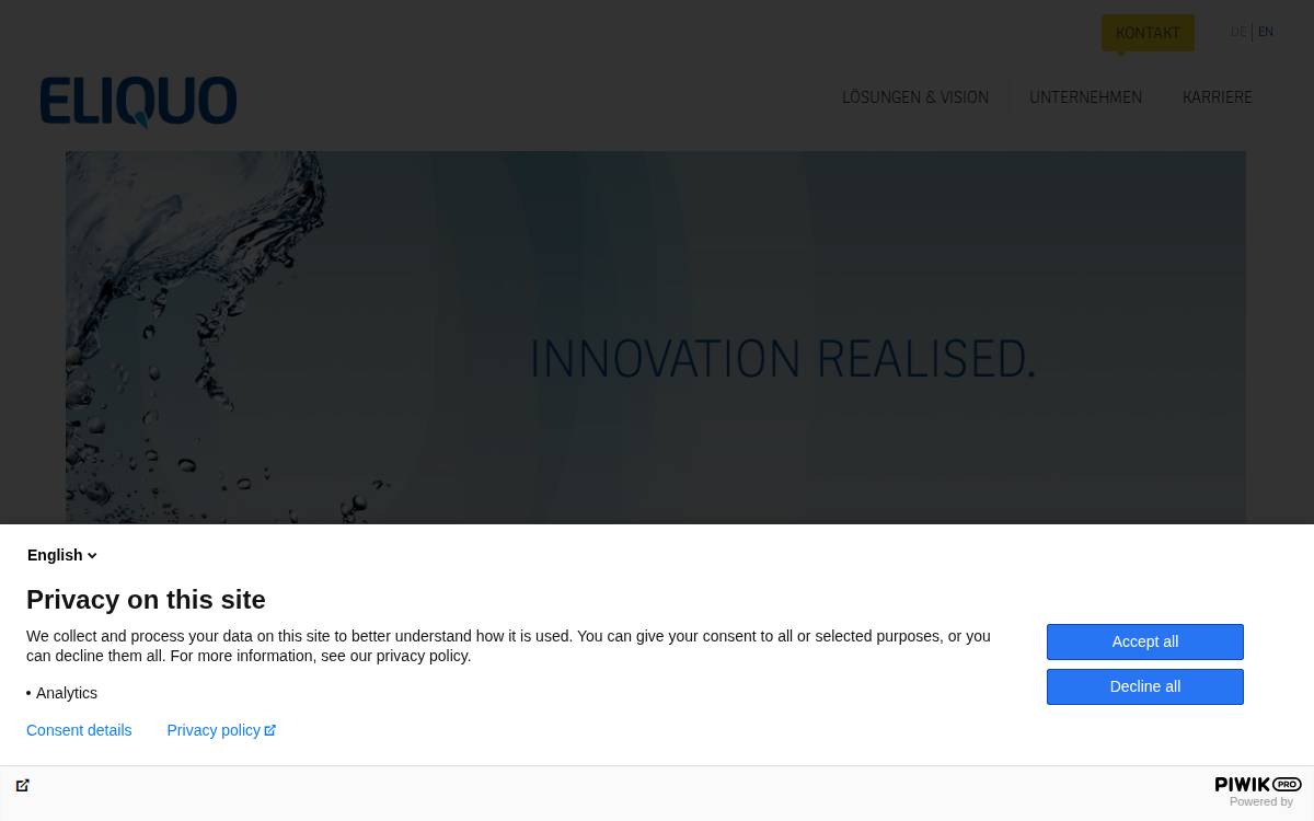ELIQUO WATER GROUP website preview
