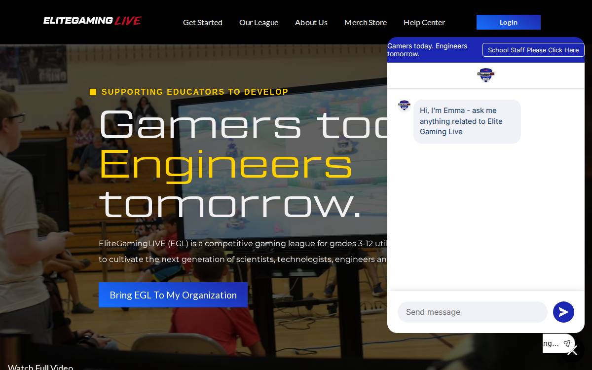 Elite Gaming Live website preview