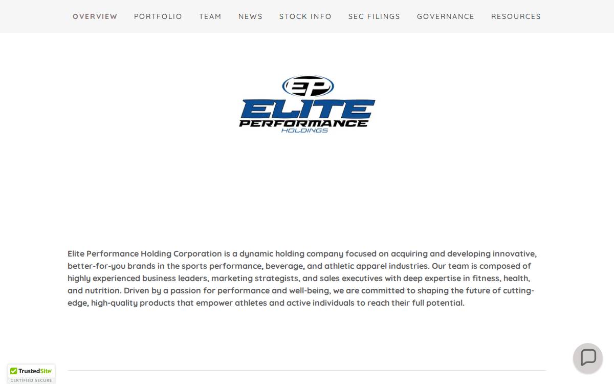 Elite Performance Holding website preview