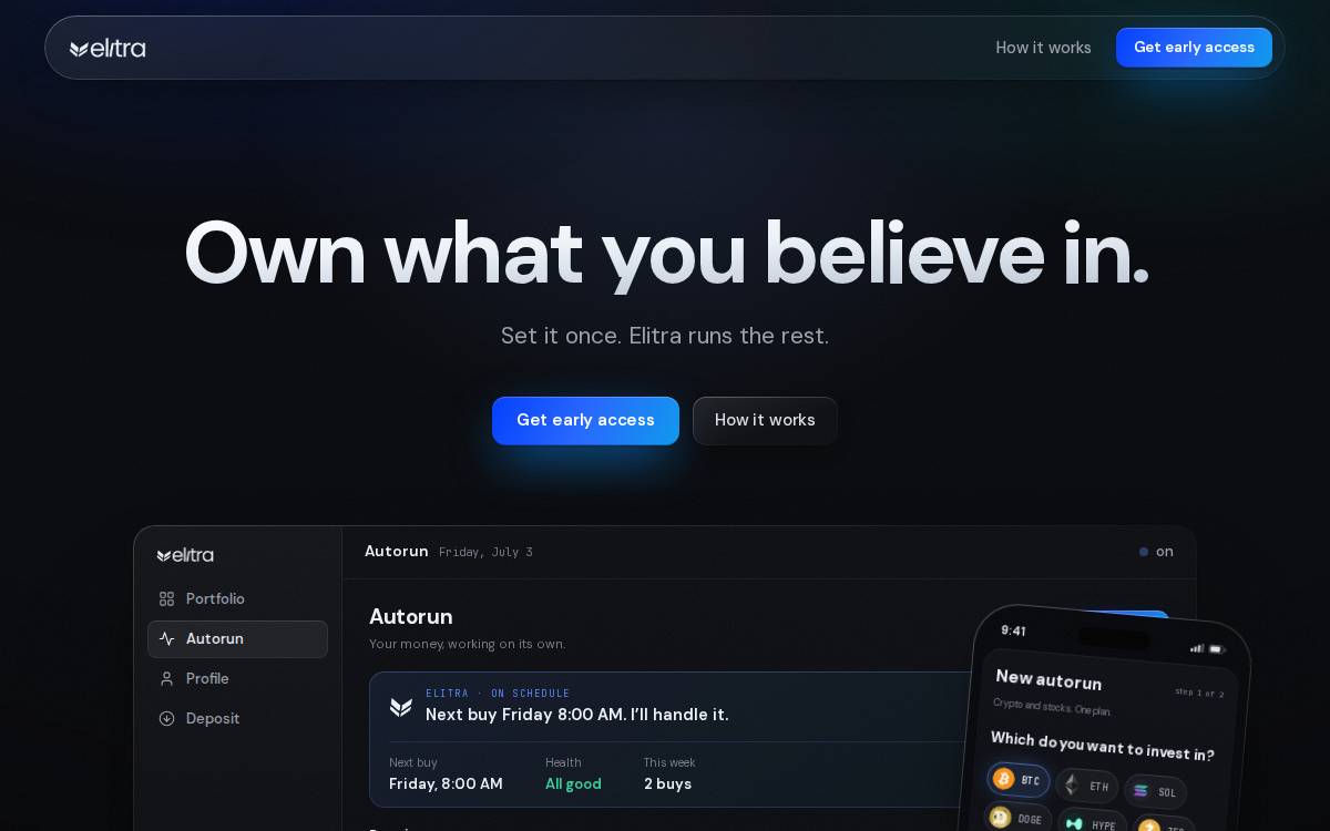 Elitra website preview