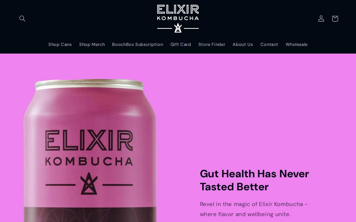 Elixirkombucha website preview