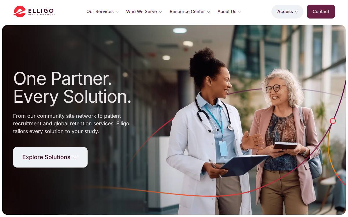 Elligo Health Research website preview