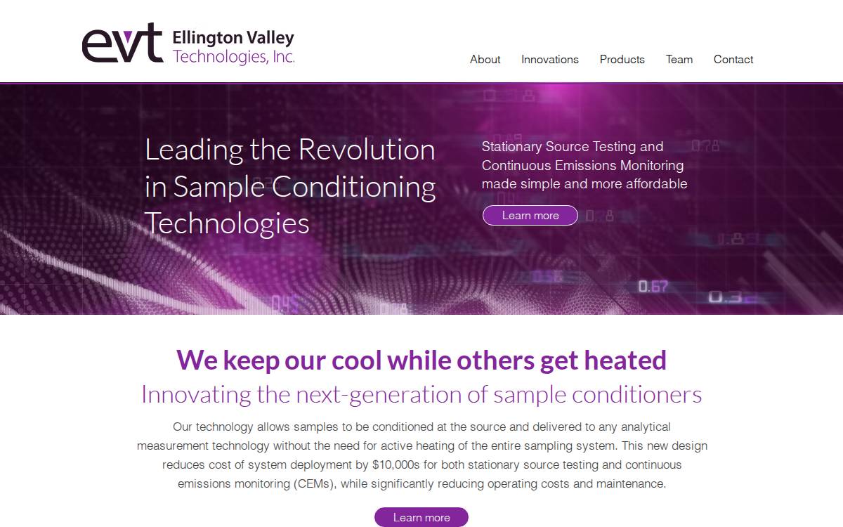 Ellington Valley Technologies website preview