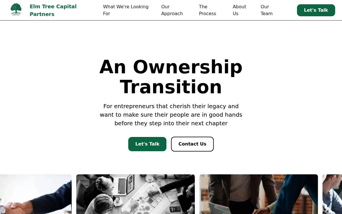 Elm Tree Capital Partner website preview