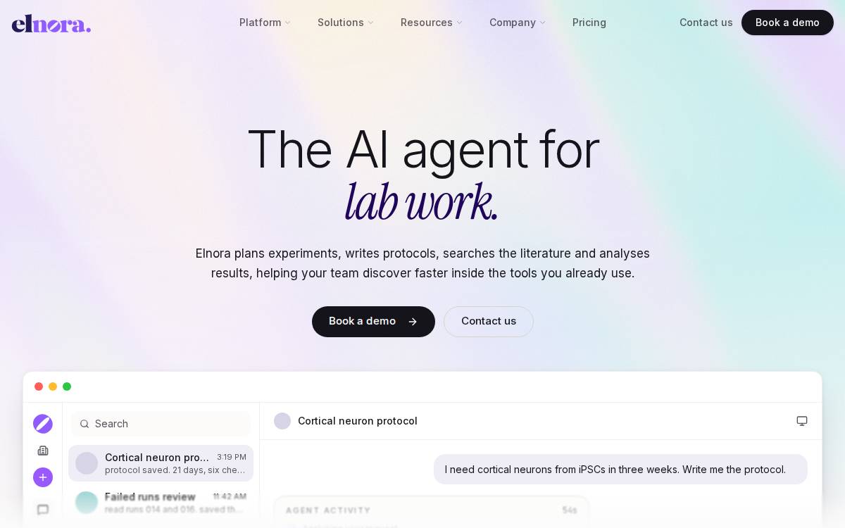 Elnora AI, Inc. website preview