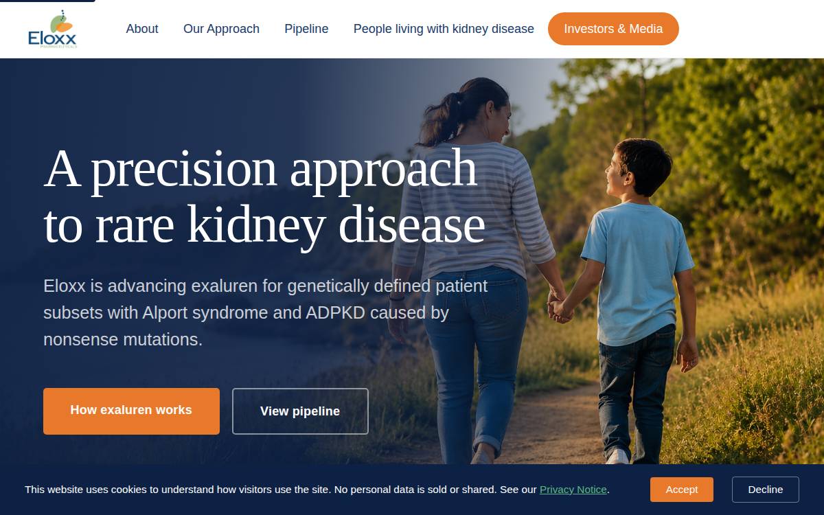 Eloxxpharma website preview