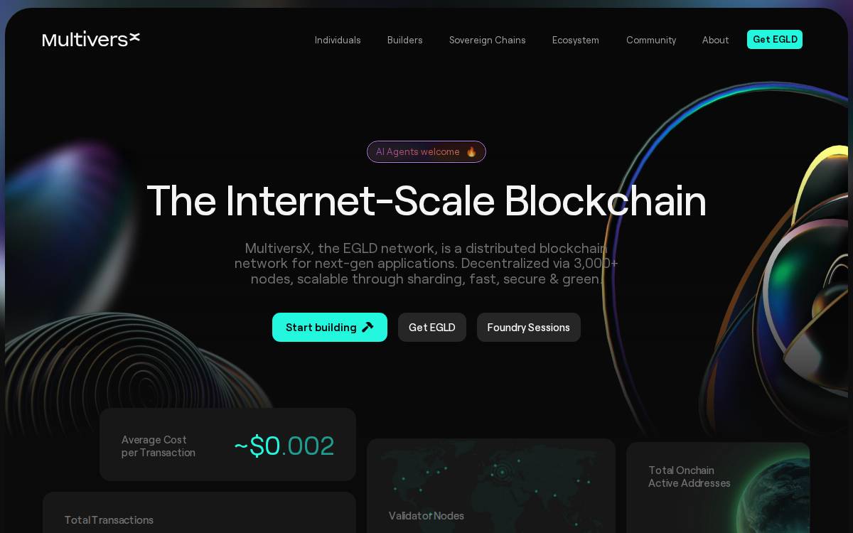 Elrond Scalability-focused Layer 1 website preview