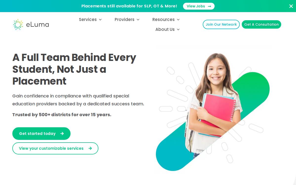 eLuma website preview