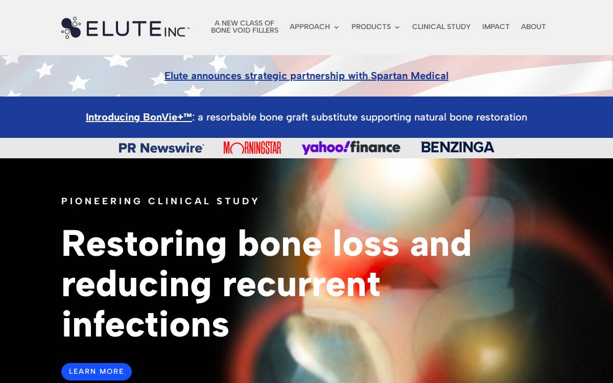 Elute website preview