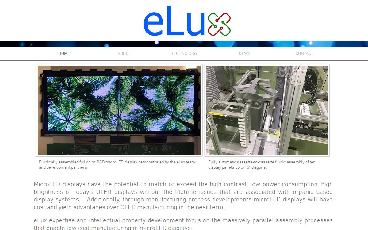 Elux website preview