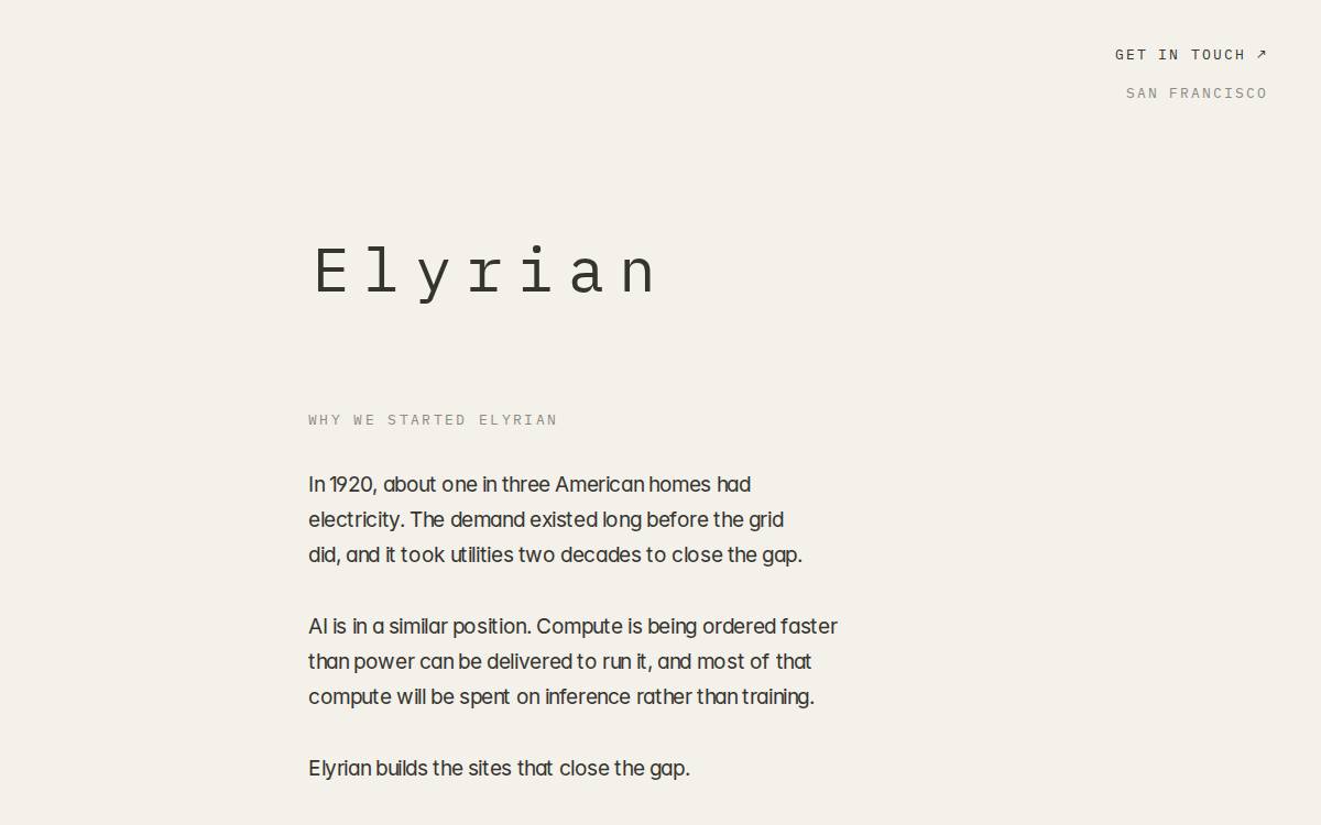 Elyrian website preview