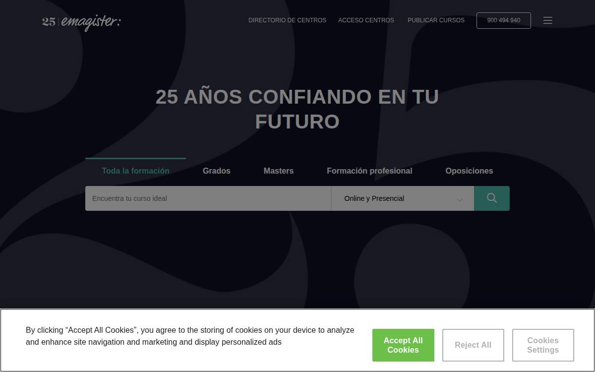Emagister website preview