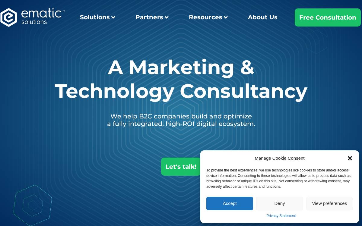 Ematic Solutions website preview
