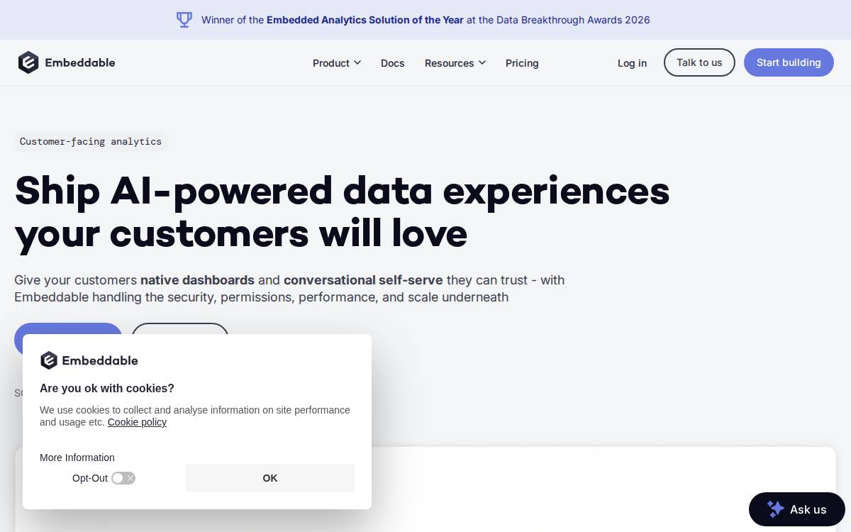 Embeddable website preview