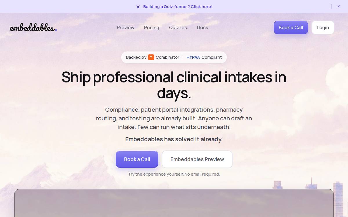 Embeddables website preview