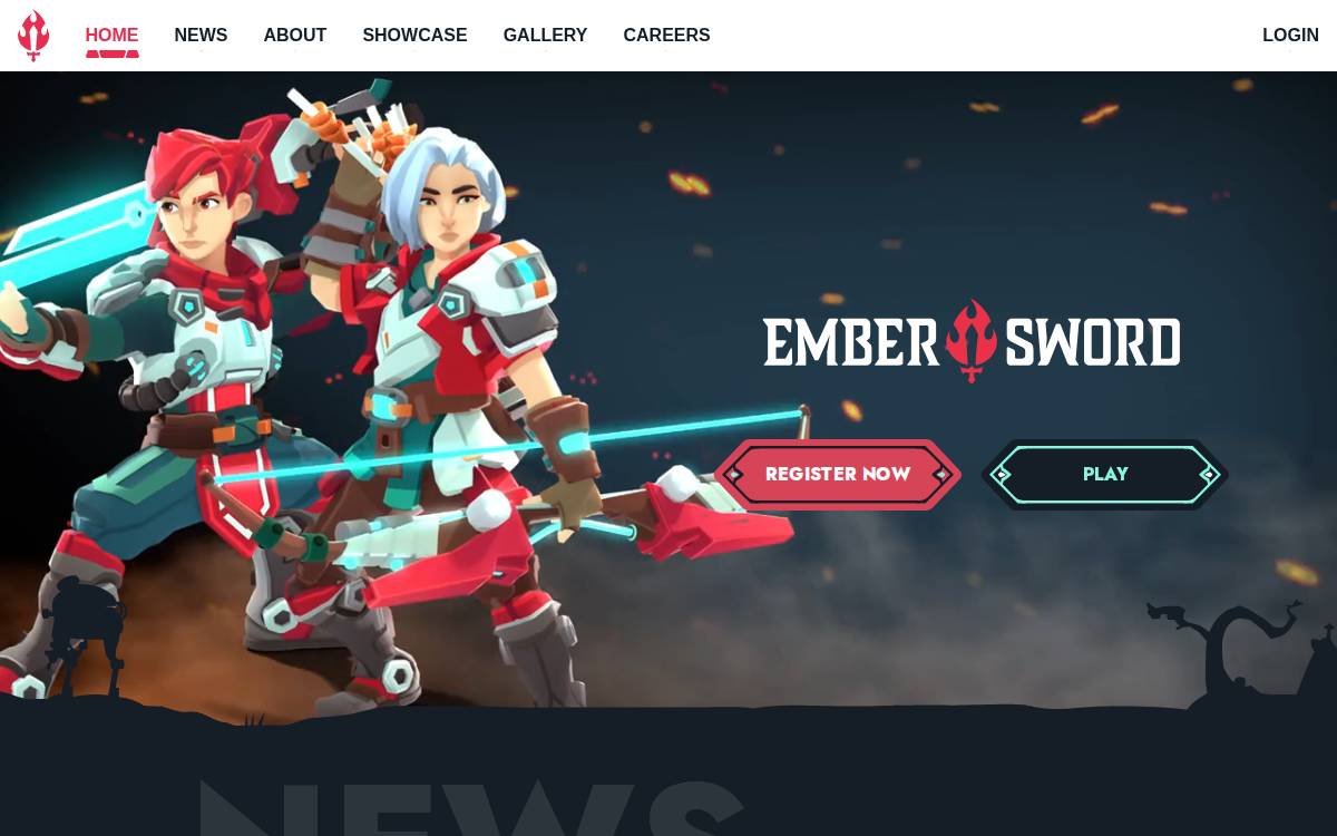 Ember Sword website preview
