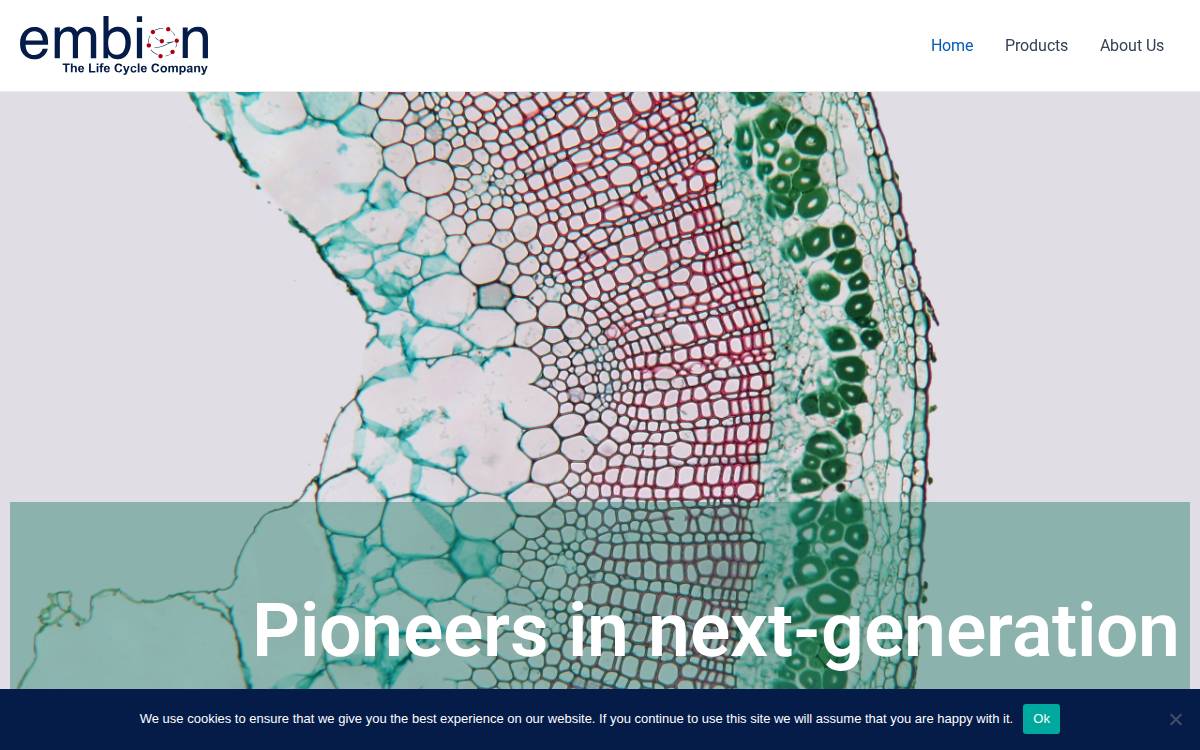 Embiontech website preview